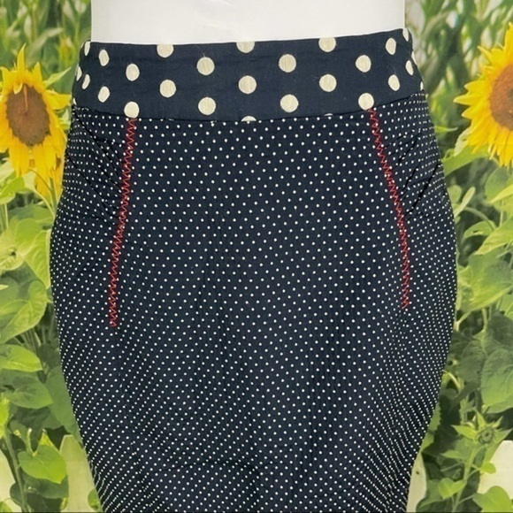 BARASCHI Navy Polka Dot Pencil Skirt 4 - Picture 10 of 16